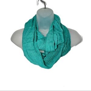 Aqua Teal Infinity Scarf Stripe Lightweight